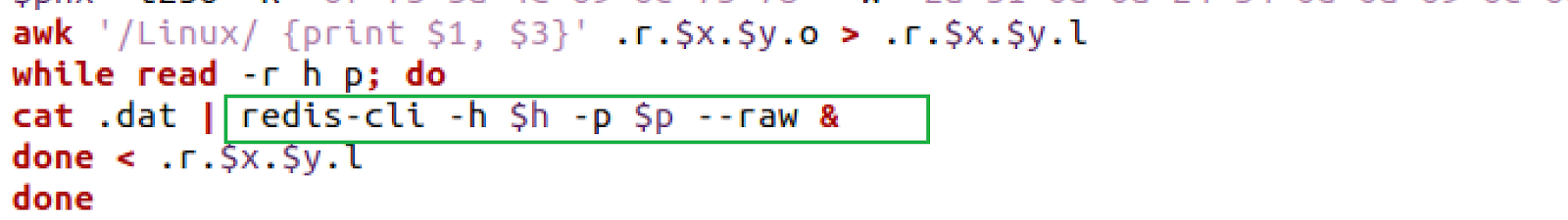 command to run cronb.sh via redis-cli utility on target