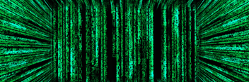 matrix-like vertical code hero image